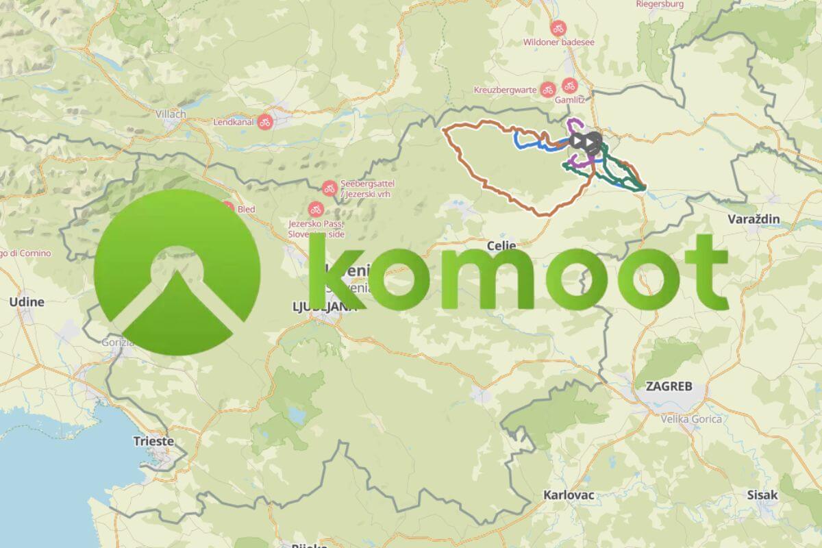 Aplikacija za kolesarske poti Komoot.