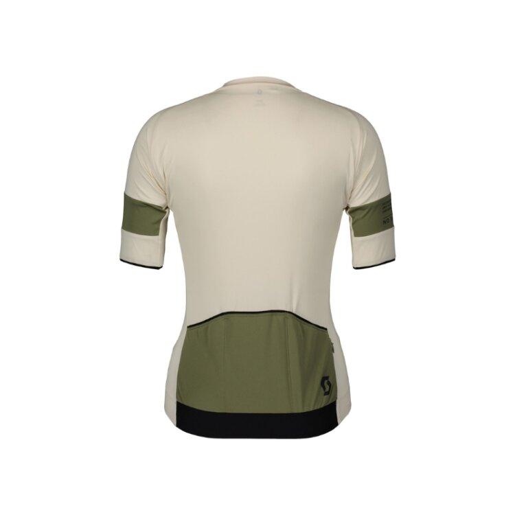 Ženska kolesarska majica SCOTT Endurance Pro KR Cotton White Hay Green