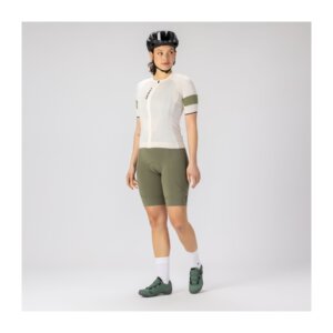 Ženska kolesarska majica SCOTT Endurance Pro KR Cotton White Hay Green