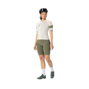 Ženska kolesarska majica SCOTT Endurance Pro KR Cotton White Hay Green