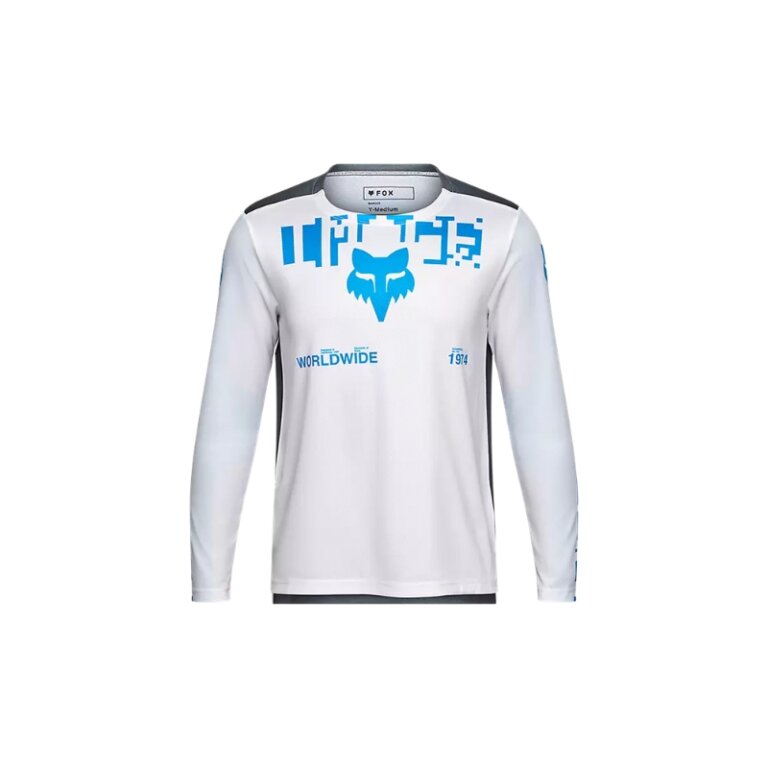 Otroški kolesarski dres FOX Ranger LS Digi Image White