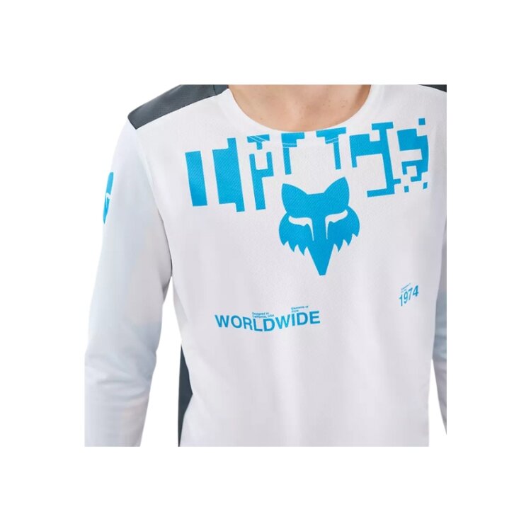 Otroški kolesarski dres FOX Ranger LS Digi Image White