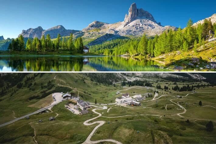Kolesarske poti v Dolomitih.