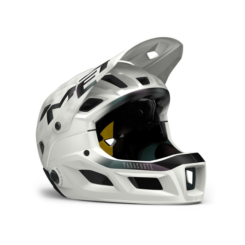 Full-face kolesarska čelada MET Parachute MIPS White Iridescent