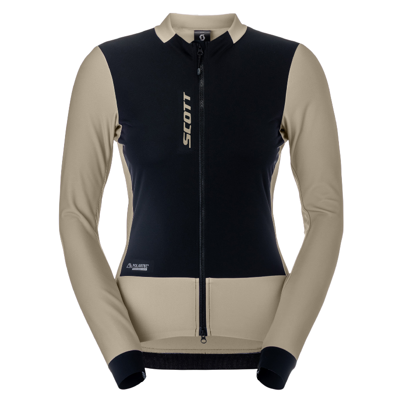 Kolesarski termo dres SCOTT Pro Warm WB LS beige/black ženski