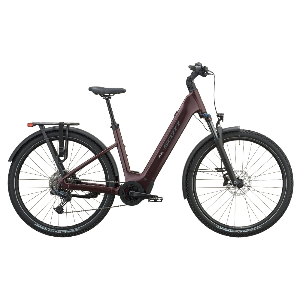 Električno treking kolo SCOTT Axis 10 Wave aubergine red 2027