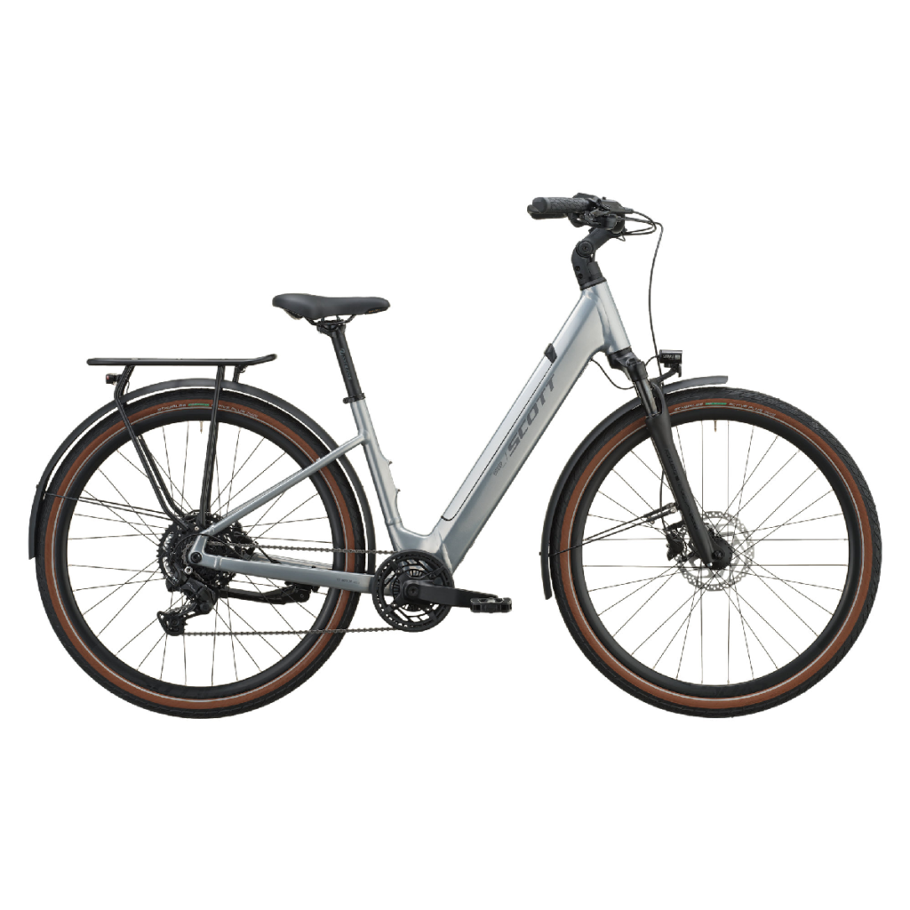 Električno treking kolo SCOTT Sweep 20 Wave chrome silver 2027