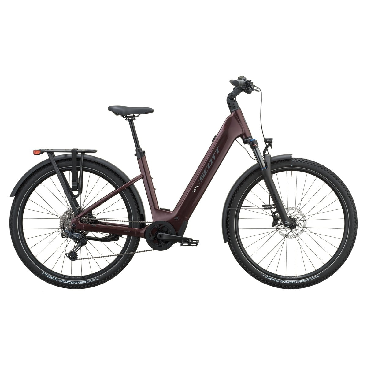 Električno treking kolo SCOTT Axis 10 Wave aubergine red 2027