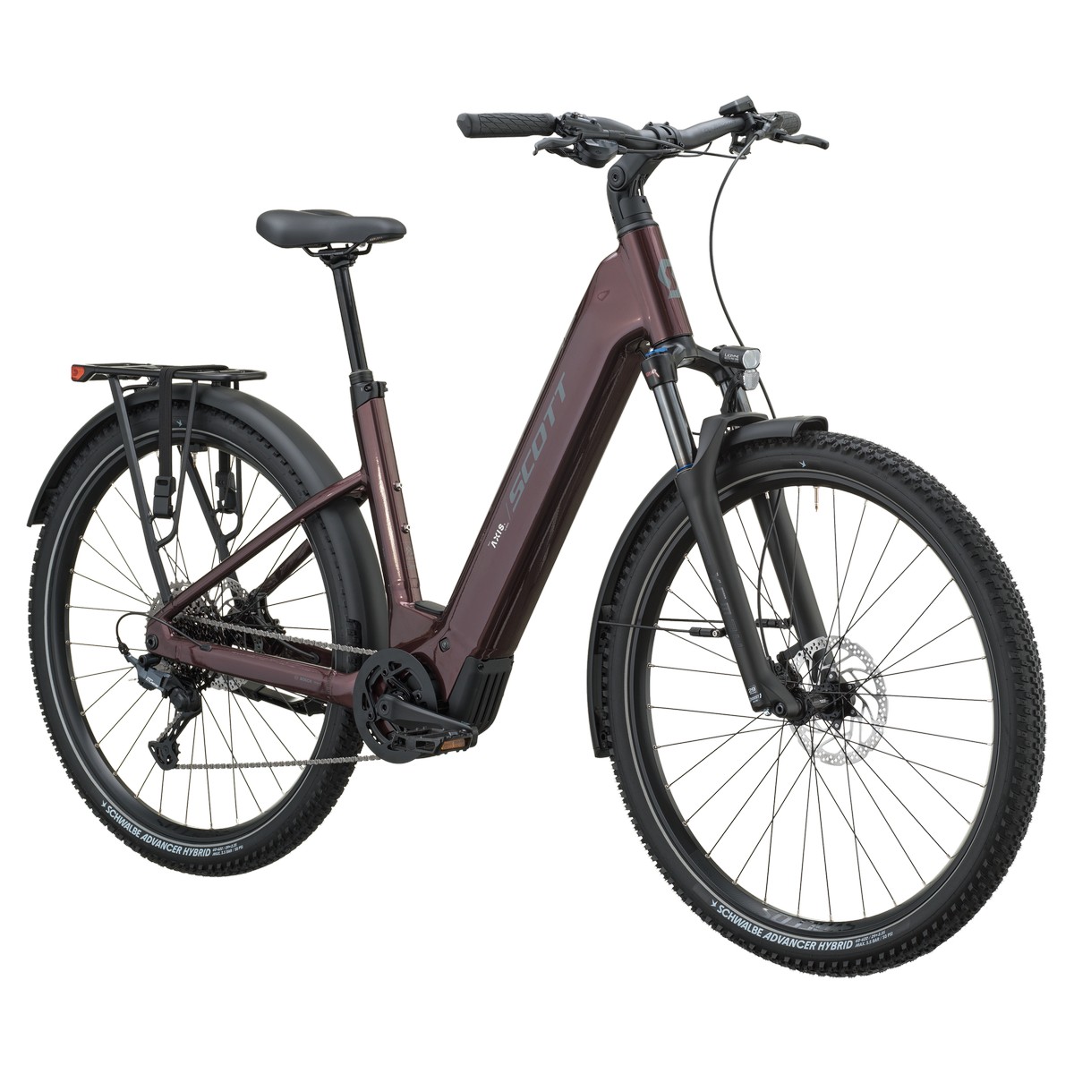 Električno treking kolo SCOTT Axis 10 Wave aubergine red 2027