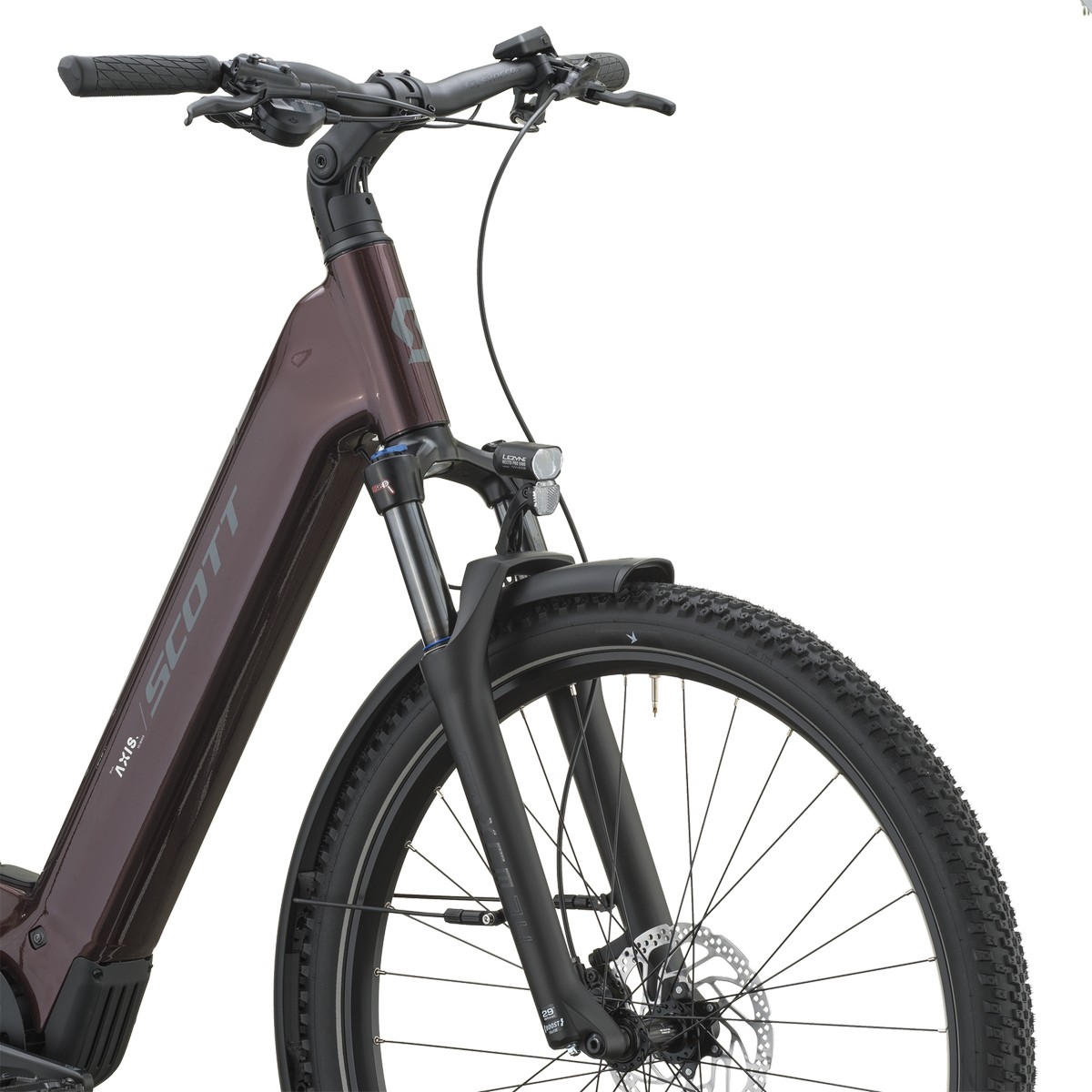 Električno treking kolo SCOTT Axis 10 Wave aubergine red 2027